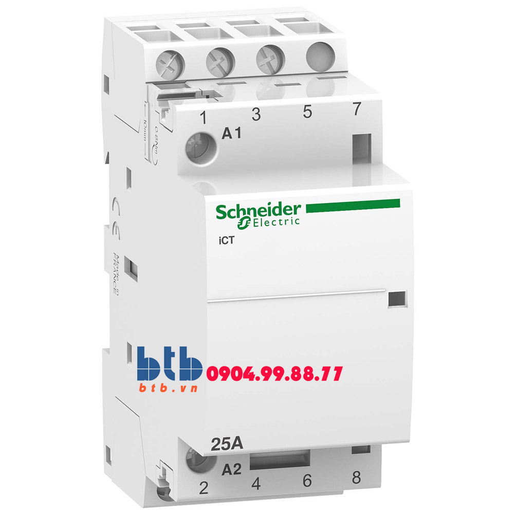 Schneider – Contactor iCT,3P, điện áp cuộn dây 230/240VAC 3NO 25A