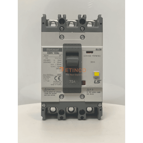 EBN103c 75A | CB khối chống giật LS ELCB 75A 30mA 3P 18kA
