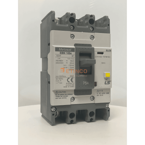 EBN103c 75A | CB khối chống giật LS ELCB 75A 30mA 3P 18kA