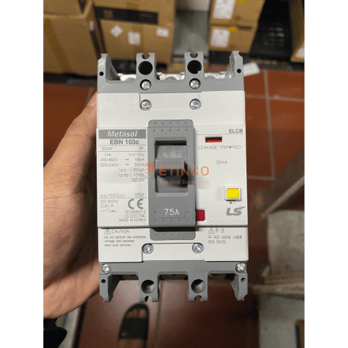 EBN103c 75A | CB khối chống giật LS ELCB 75A 30mA 3P 18kA