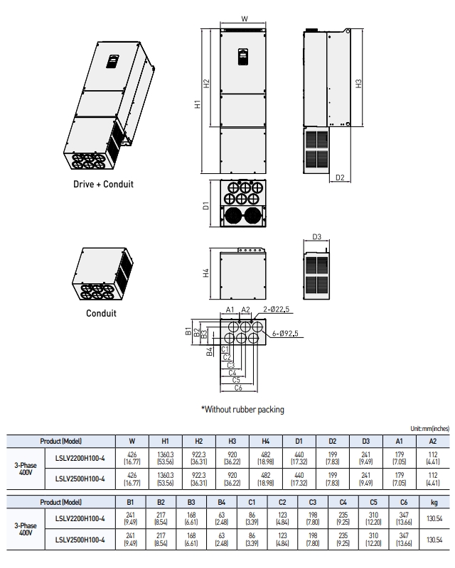 ong dan bien tan ls h100 ip00 220kw-4 250kw-4