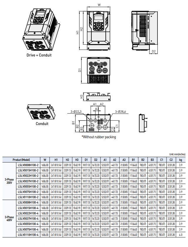 ong dan bien tan ls h100 ip20 0.75kw 1.5kw 2.2kw 3.7kw 5.5kw 7.5kw 11kw