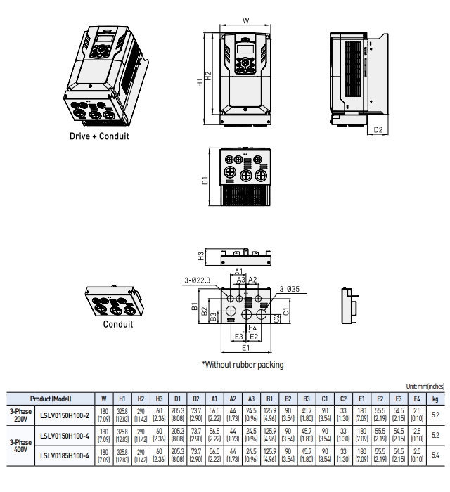 ong dan bien tan ls h100 ip20 15kw-2 15kw-4 18.5kw-4