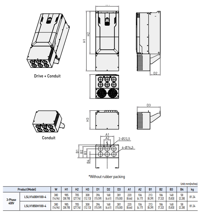 ong dan bien tan ls h100 ip20 160kw-4 185kw-4