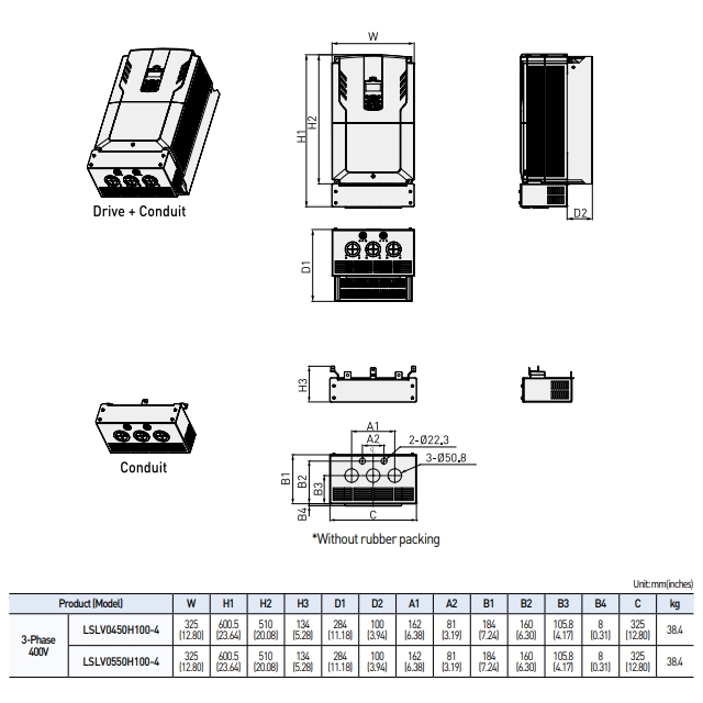 ong dan bien tan ls h100 ip20 45kw-4 55kw-4