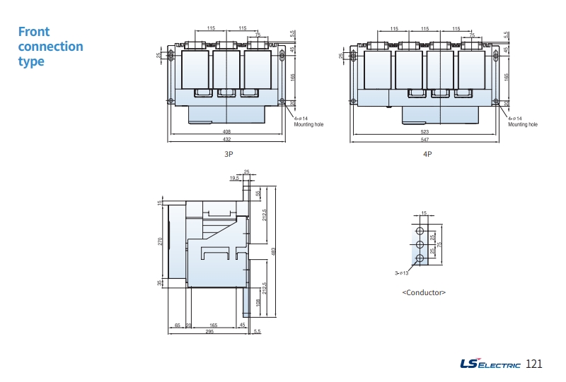 acb ls fixed type 4000af 2000-3200a ah-as 20-32e front connection type