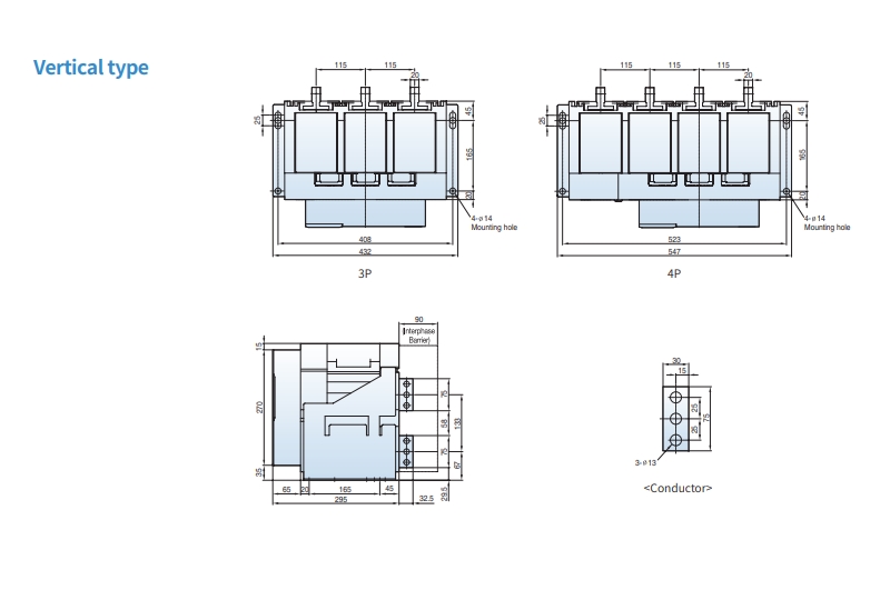 acb ls fixed type 4000af 2000-3200a ah-as 20-32e vertical type