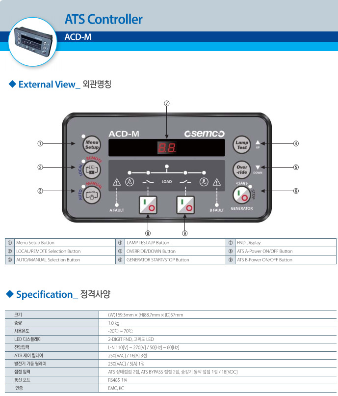 thong so ky thuat bo dieu khien ats osemco acd-m
