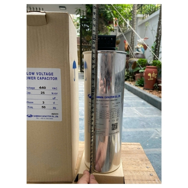 Tụ bù Samwha 25kVAr RMC-4450250KT 3P 440V (Mới) tu bu kho samwha rmc-4450250kt anh 3