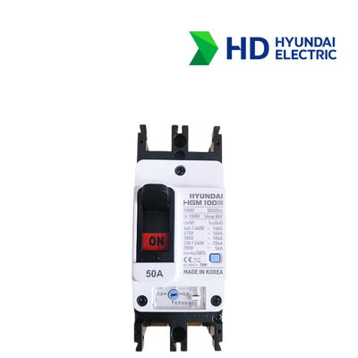 MCCB Hyundai HGM100E-F 2P 50A 35kA
