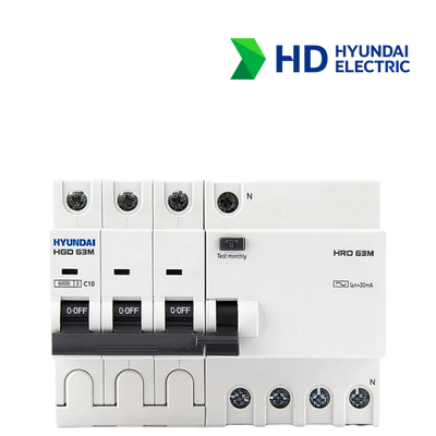 RCBO Hyundai HRO63M 3NG 3P+N 10A