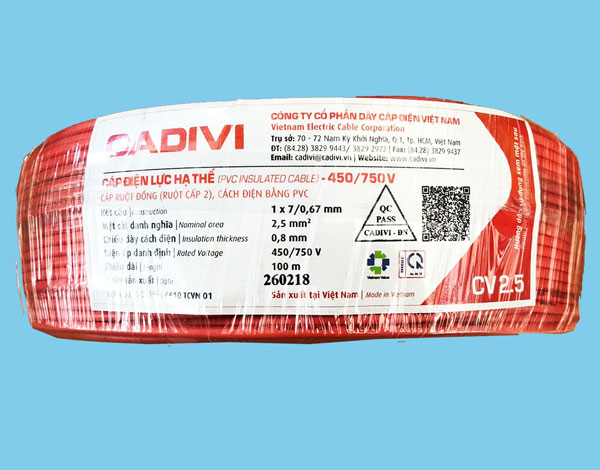 day dien 2.5 chiu tai bao nhieu w 2