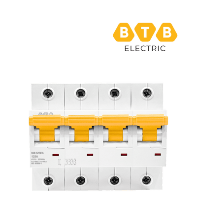 MCB BTB MA125Eb4PC125 4P 125A 6kA đặc tính cắt C