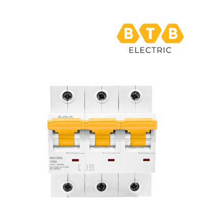 MCB BTB MA125Sb3PC125 3P 125A 10kA đặc tính cắt C