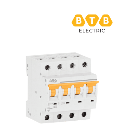 MCB BTB MA63E4PC32 4P 32A 6kA đặc tính cắt C