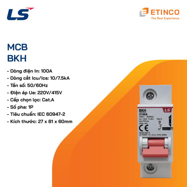 BKH 1P 100A | MCB LS 1P 100A 10kA