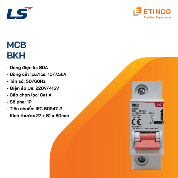 BKH 1P 80A | MCB LS 1P 80A 10kA