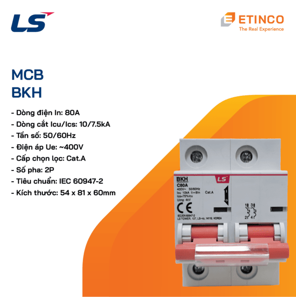 BKH 2P 80A | MCB LS 2P 80A 10kA