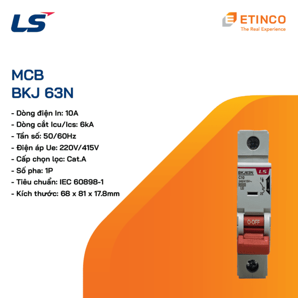 BKJ63N 1P 10A | MCB LS 1P 10A 6kA