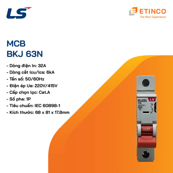 BKJ63N 1P 32A | MCB LS 1P 32A 6kA