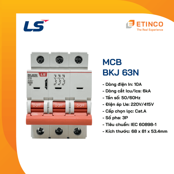 BKJ63N 3P 10A | MCB LS 3P 10A 6kA