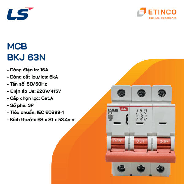 BKJ63N 3P 16A | MCB LS 3P 16A 6kA