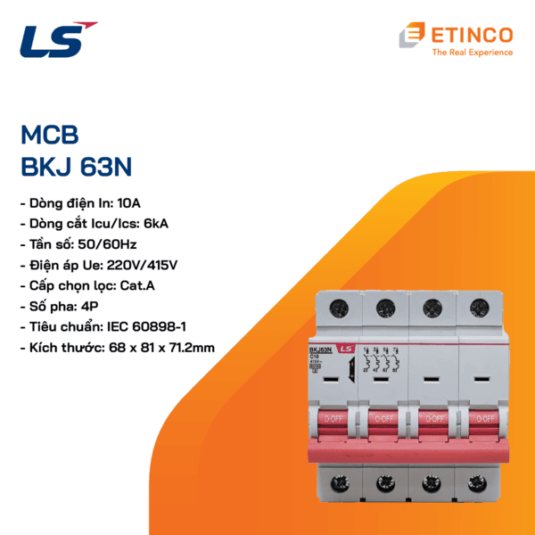 BKJ63N 4P 10A | MCB LS 4P 10A 6kA