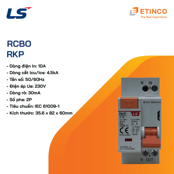 RKP 1P+N 10A | RCBO LS 1P+N 10A 30mA 4.5kA