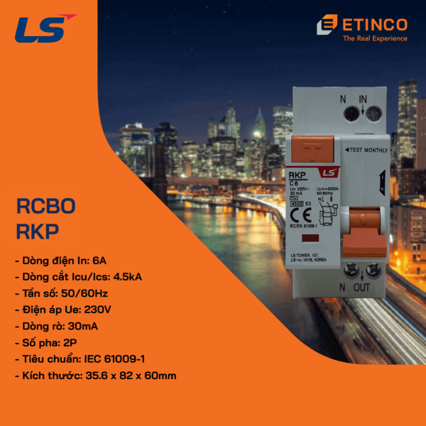 RKP 1P+N 6A | RCBO LS 1P+N 6A 30mA 4.5kA