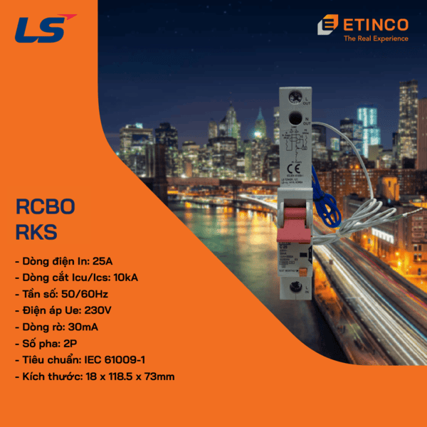 RKS 1P+N 25A | RCBO LS 1P+N 25A 30mA 10kA