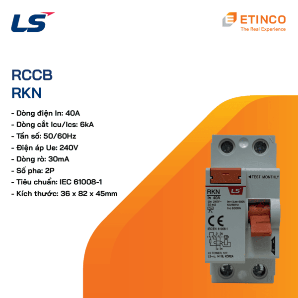 RKN 1P+N 40A | RCCB LS 1P+N 40A 30mA