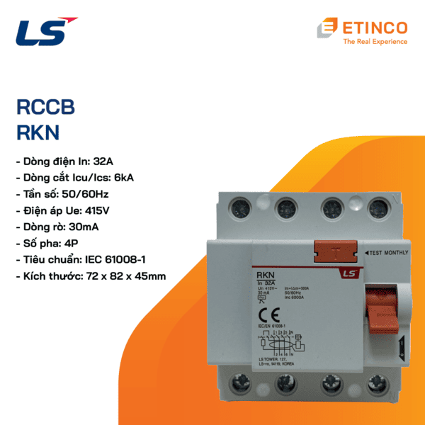 RKN 3P+N 32A | RCCB LS 3P+N 32A 30mA