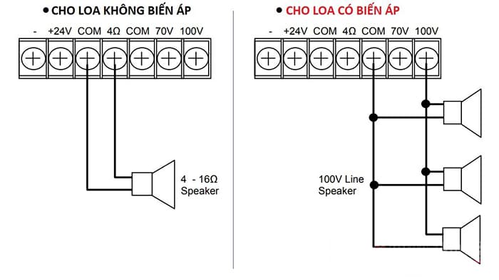 Hướng dẫn cách đấu nối loa phóng thanh đúng kỹ thuật cach dau noi loa phong thanh vao amply