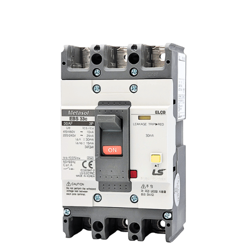 EBS33c 5A | Aptomat khối chống giật LS ELCB 5A 30mA 3P 10kA
