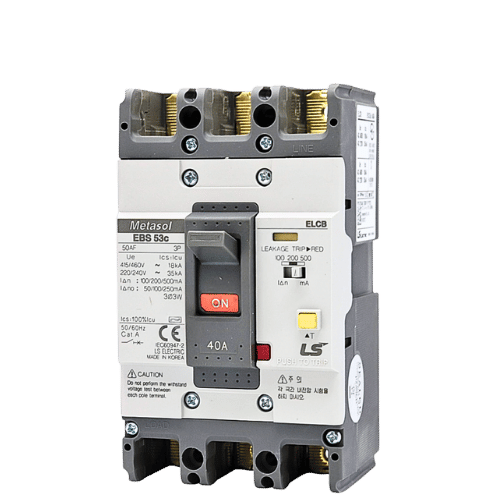 EBS53c 15A | Aptomat khối chống giật LS ELCB 15A 30mA 3P 18kA