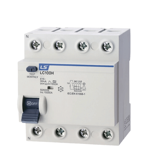 LC100H 3P+N 25A | CB chống rò LS RCCB 3P+N 25A 30mA