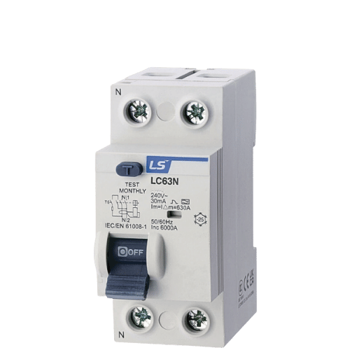 LC63N 1P+N 32A | CB chống rò LS RCCB 1P+N 32A 30mA